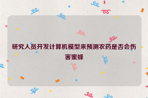研究人员开发计算机模型来预测农药是否会伤害蜜蜂