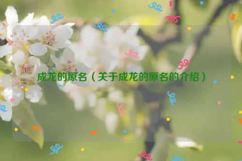 成龙的原名（关于成龙的原名的介绍）