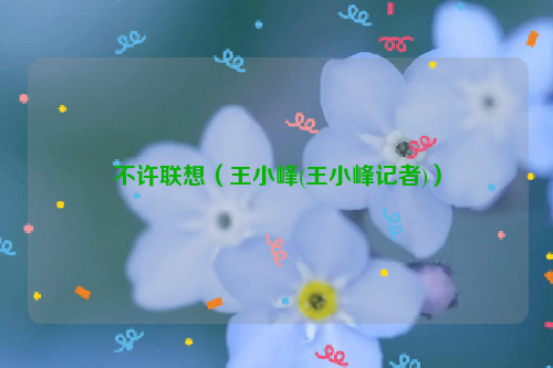 不许联想（王小峰(王小峰记者)）