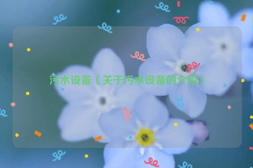 污水设备（关于污水设备的介绍）