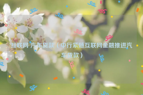互联网 汽车贷款（中行紧随互联网金融推进汽车贷款）