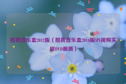 酷我音乐盒2012版（酷我音乐盒2010版MV视频实现DVD画质）