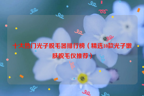 十大热门光子脱毛器排行榜（精选10款光子嫩肤脱毛仪推荐）