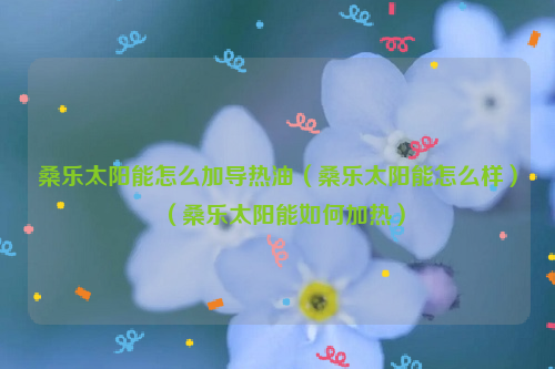 桑乐太阳能怎么加导热油（桑乐太阳能怎么样）（桑乐太阳能如何加热）