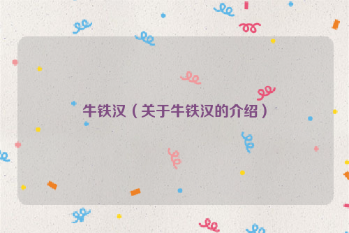 牛铁汉（关于牛铁汉的介绍）