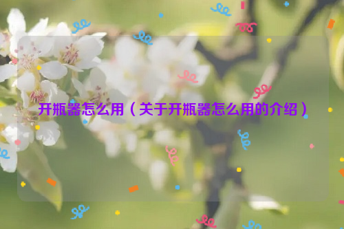 开瓶器怎么用（关于开瓶器怎么用的介绍）