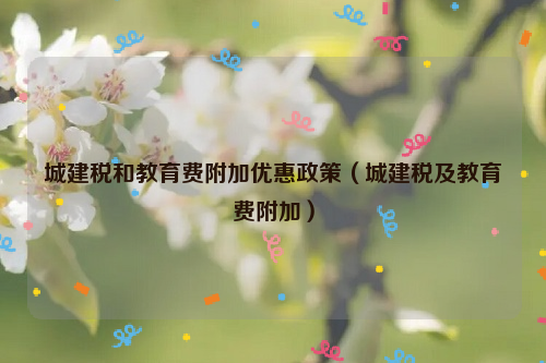 城建税和教育费附加优惠政策（城建税及教育费附加）