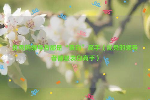 优秀的领导者都是“表白”高手（优秀的领导者都是表白高手）
