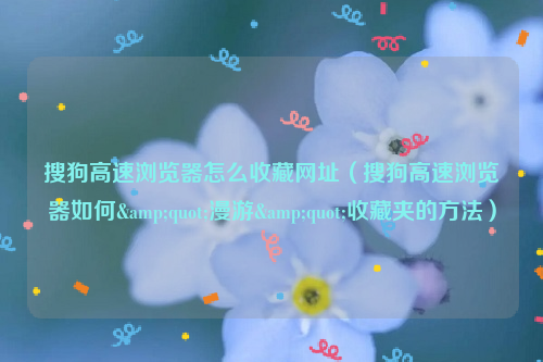 搜狗高速浏览器怎么收藏网址（搜狗高速浏览器如何&quot;漫游&quot;收藏夹的方法）