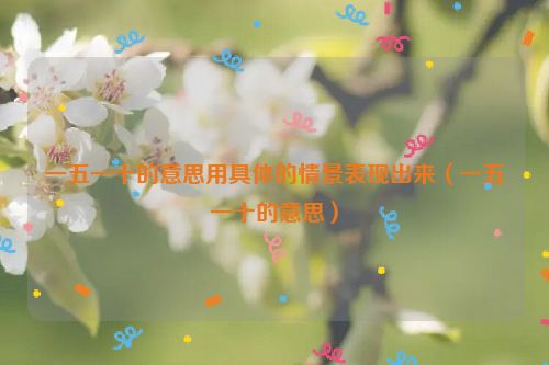 一五一十的意思用具体的情景表现出来（一五一十的意思）