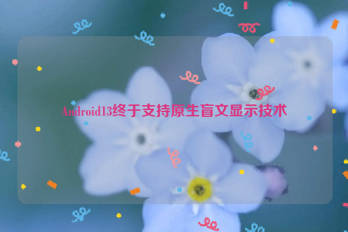Android13终于支持原生盲文显示技术