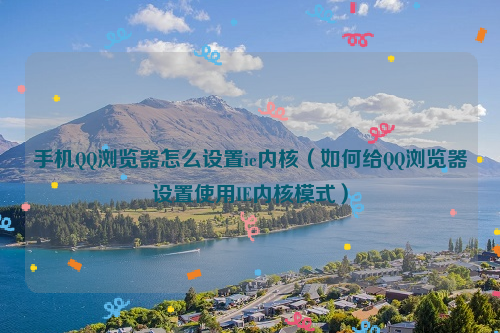 手机QQ浏览器怎么设置ie内核（如何给QQ浏览器设置使用IE内核模式）