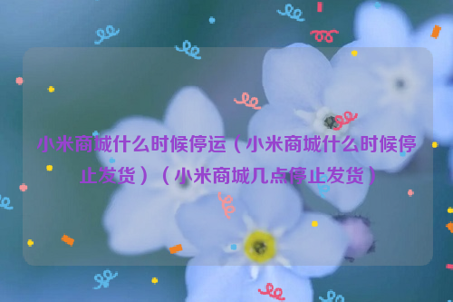 小米商城什么时候停运（小米商城什么时候停止发货）（小米商城几点停止发货）