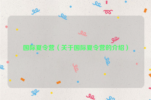 国际夏令营（关于国际夏令营的介绍）
