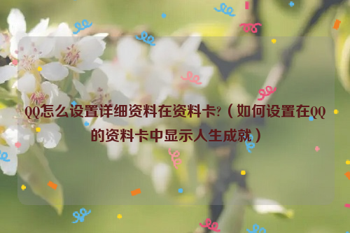 QQ怎么设置详细资料在资料卡?（如何设置在QQ的资料卡中显示人生成就）