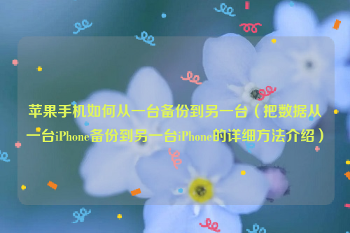苹果手机如何从一台备份到另一台（把数据从一台iPhone备份到另一台iPhone的详细方法介绍）