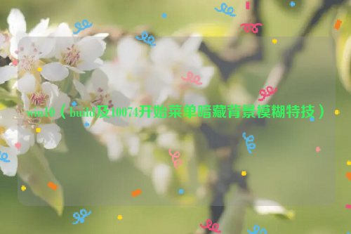 win10（build及10074开始菜单暗藏背景模糊特技）