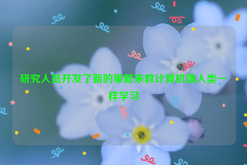 研究人员开发了新的策略来教计算机像人类一样学习