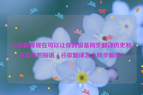 谷歌翻译现在可以让你跨设备同步翻译历史和最喜欢的短语（谷歌翻译怎么同步翻译）