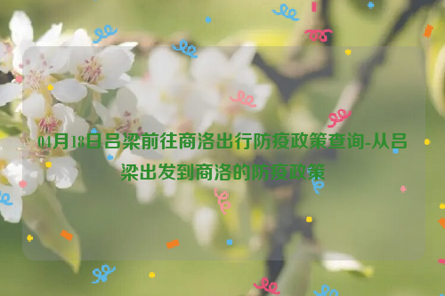 04月18日吕梁前往商洛出行防疫政策查询-从吕梁出发到商洛的防疫政策