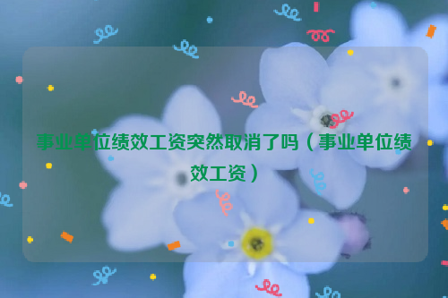 事业单位绩效工资突然取消了吗（事业单位绩效工资）