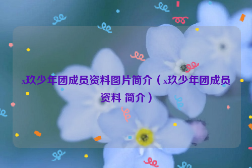 x玖少年团成员资料图片简介（x玖少年团成员资料 简介）