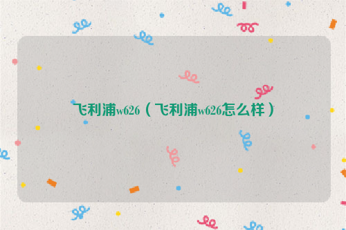 飞利浦w626（飞利浦w626怎么样）