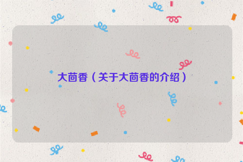 大茴香（关于大茴香的介绍）