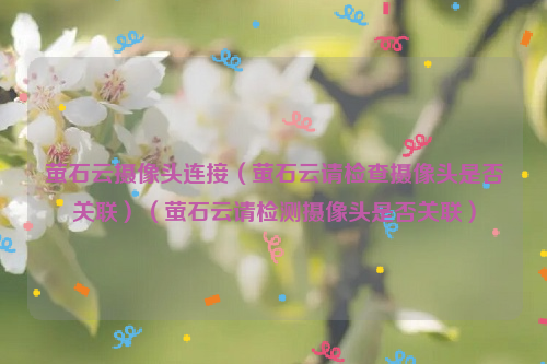 萤石云摄像头连接（萤石云请检查摄像头是否关联）（萤石云请检测摄像头是否关联）