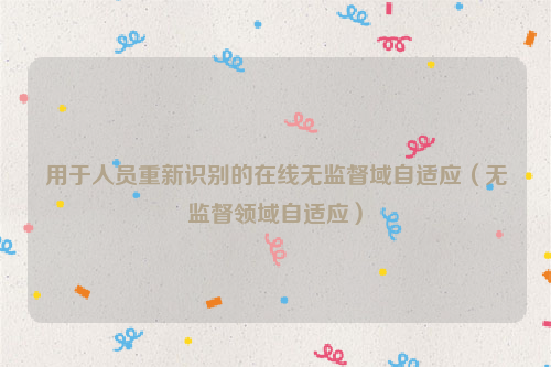 用于人员重新识别的在线无监督域自适应（无监督领域自适应）