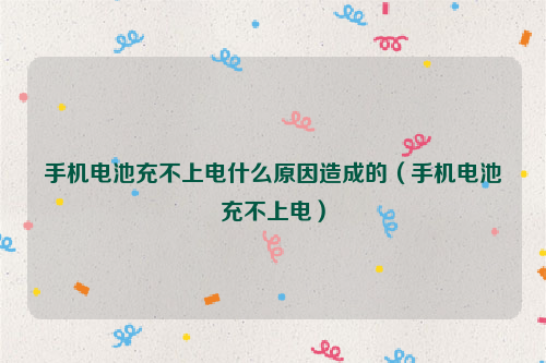 手机电池充不上电什么原因造成的（手机电池充不上电）