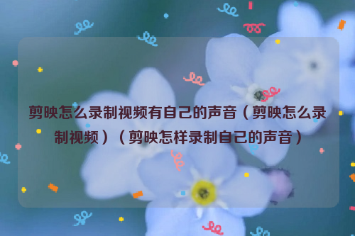 剪映怎么录制视频有自己的声音（剪映怎么录制视频）（剪映怎样录制自己的声音）