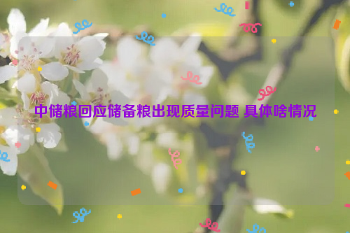 中储粮回应储备粮出现质量问题 具体啥情况