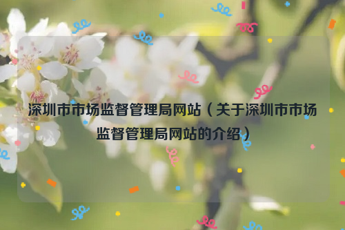 深圳市市场监督管理局网站（关于深圳市市场监督管理局网站的介绍）