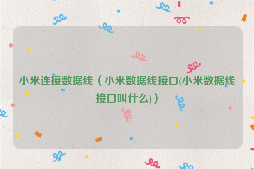 小米连接数据线（小米数据线接口(小米数据线接口叫什么)）