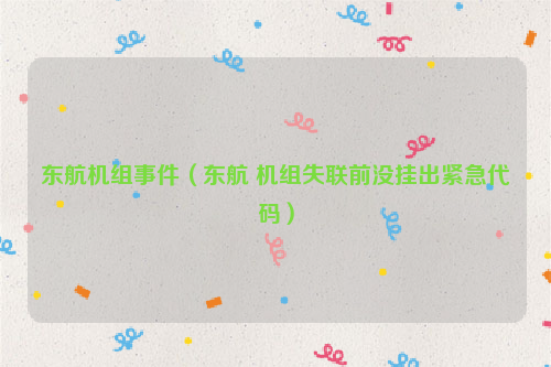 东航机组事件（东航 机组失联前没挂出紧急代码）