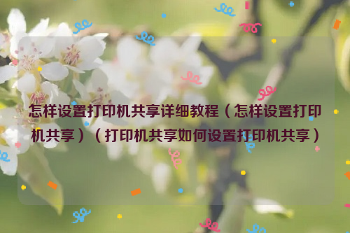 怎样设置打印机共享详细教程（怎样设置打印机共享）（打印机共享如何设置打印机共享）