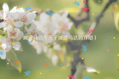 减速马达（关于减速马达的介绍）