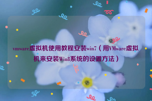 vmware虚拟机使用教程安装win7（用VMware虚拟机来安装Win8系统的设置方法）