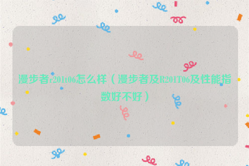漫步者r201t06怎么样（漫步者及R201T06及性能指数好不好）