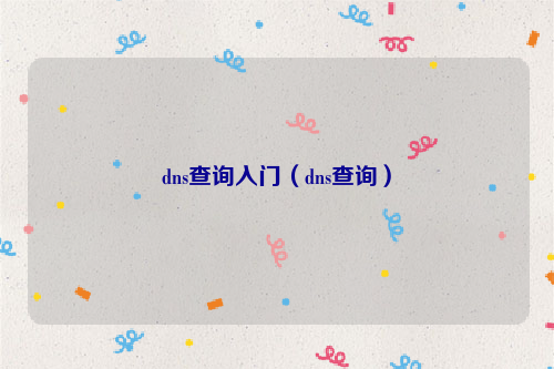 dns查询入门（dns查询）