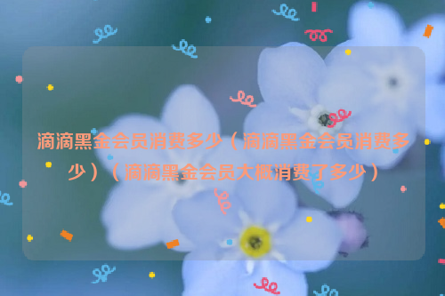 滴滴黑金会员消费多少（滴滴黑金会员消费多少）（滴滴黑金会员大概消费了多少）