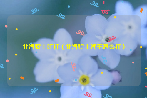 北汽骑士咋样（北汽骑士汽车怎么样）