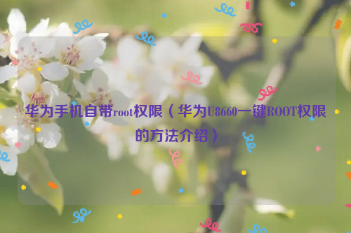 华为手机自带root权限（华为U8660一键ROOT权限的方法介绍）