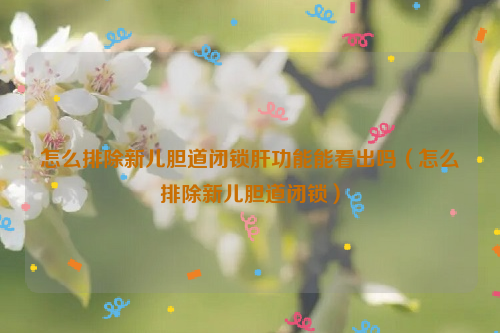 怎么排除新儿胆道闭锁肝功能能看出吗（怎么排除新儿胆道闭锁）