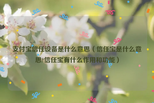 支付宝信任设备是什么意思（信任宝是什么意思?信任宝有什么作用和功能）