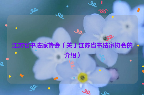 江苏省书法家协会（关于江苏省书法家协会的介绍）