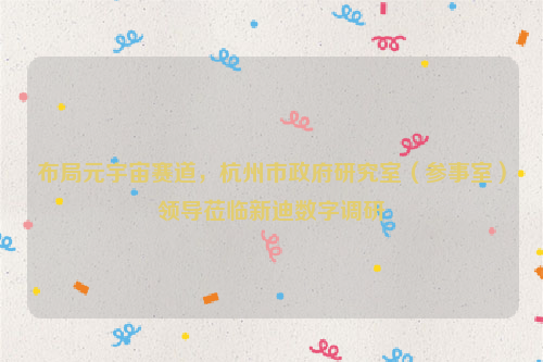 布局元宇宙赛道，杭州市政府研究室（参事室）领导莅临新迪数字调研