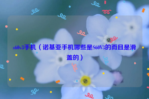 s60v3手机（诺基亚手机哪些是S60V3的而且是滑盖的）