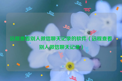 远程查看别人微信聊天记录的软件（远程查看别人微信聊天记录）